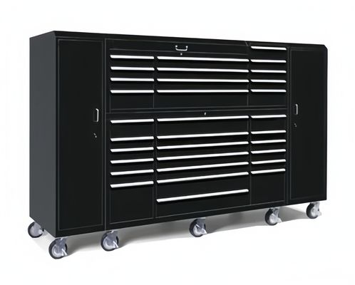 용납 OEM ODM 트롤리 및 큰 금속 도구 캐비닛과 함께 검은 파란색 롤링 도구 상자