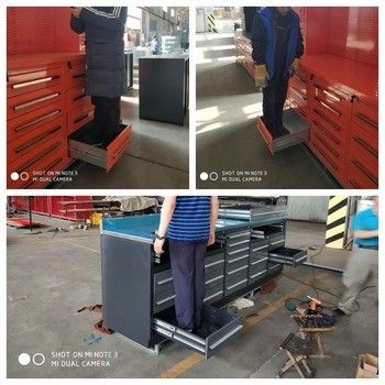 차고 도구 캐비닛 드라워 작업 벤치 바퀴와 함께 은 냉정 롤 스틸 캐비닛 셋