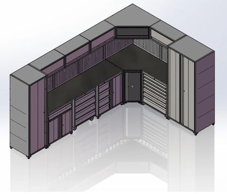 기계 작업실 도구 트롤리 냉 laminated 강철의 드라와 손잡이